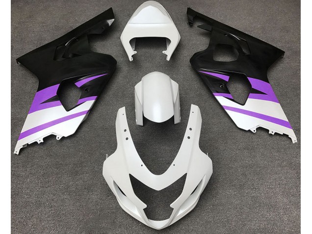 Matt Weiß & Lila 2004-2005 Suzuki GSXR 600-750 Motorrad Verkleidung Matt Weiß & Lila 2004-2005 Suzuki GSXR 600-750 Motorrad Verkleidung