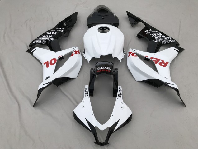 Matt Weiß & -Rot Repsol 2007-2008 Honda CBR600RR Motorrad Verkleidung Matt Weiß & -Rot Repsol 2007-2008 Honda CBR600RR Motorrad Verkleidung