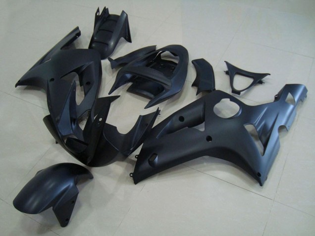 Matt Schwarz 2003-2004 Kawasaki ZX6R Motorrad Verkleidung Matt Schwarz 2003-2004 Kawasaki ZX6R Motorrad Verkleidung