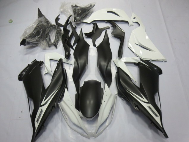 Matt Schwarz-Weiß 2013-2018 Kawasaki ZX6R Motorrad Verkleidung Matt Schwarz-Weiß 2013-2018 Kawasaki ZX6R Motorrad Verkleidung