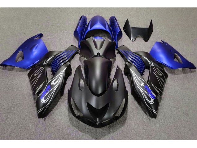 Matt Schwarz & Blau 2006-2011 Kawasaki ZX14R Motorrad Verkleidung Matt Schwarz & Blau 2006-2011 Kawasaki ZX14R Motorrad Verkleidung