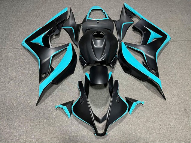 Matt Schwarz & Cyan 2007-2008 Honda CBR600RR Motorrad Verkleidung Matt Schwarz & Cyan 2007-2008 Honda CBR600RR Motorrad Verkleidung