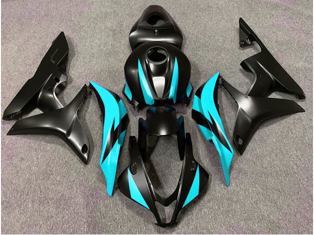 Matt Schwarz & Cyan-Design 2007-2008 Honda CBR600RR Motorrad Verkleidung Matt Schwarz & Cyan-Design 2007-2008 Honda CBR600RR Motorrad Verkleidung
