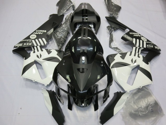Matt Schwarz & Druckerlogos 2005-2006 Honda CBR600RR Motorrad Verkleidung Matt Schwarz & Druckerlogos 2005-2006 Honda CBR600RR Motorrad Verkleidung