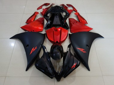 Matt Schwarz & Feuerrot 2012-2014 Yamaha R1 Motorrad Verkleidung