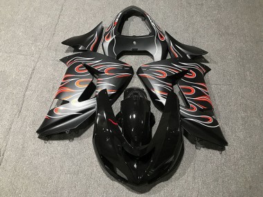Matt Schwarz & Flamme 2006-2007 Kawasaki ZX10R Motorrad Verkleidung