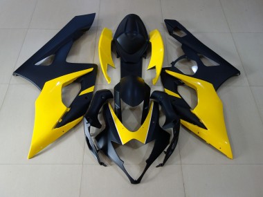 Matt Schwarz & Gelb 2005-2006 Suzuki GSXR 1000 Motorrad Verkleidung