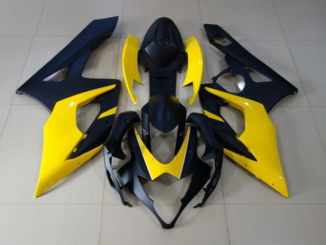 Matt Schwarz & Gelb 2005-2006 Suzuki GSXR 1000 Motorrad Verkleidung Matt Schwarz & Gelb 2005-2006 Suzuki GSXR 1000 Motorrad Verkleidung