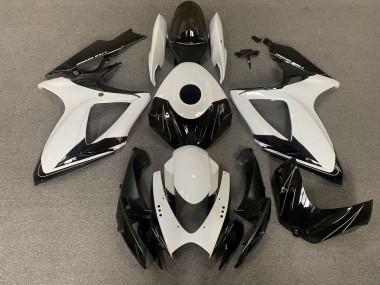 Matt Schwarz & Glänzend Weiß 2006-2007 Suzuki GSXR 600-750 Motorrad Verkleidung