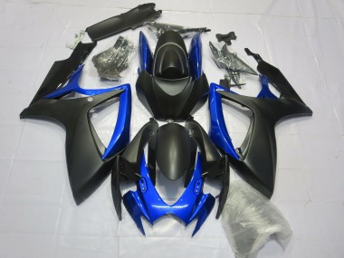 Matt Schwarz Glänzend Blau 2006-2007 Suzuki GSXR 600-750 Motorrad Verkleidung