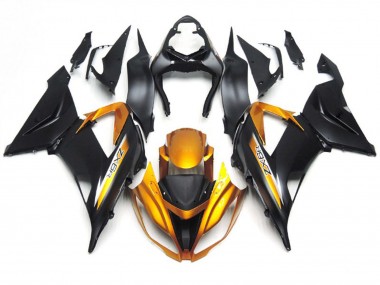 Matt Schwarz & Gold 2013-2018 Kawasaki ZX6R Motorrad Verkleidung