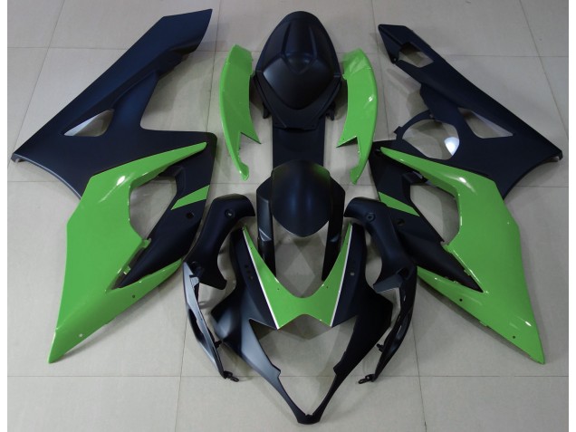 Matt Schwarz & Grün 2005-2006 Suzuki GSXR 1000 Motorrad Verkleidung Matt Schwarz & Grün 2005-2006 Suzuki GSXR 1000 Motorrad Verkleidung