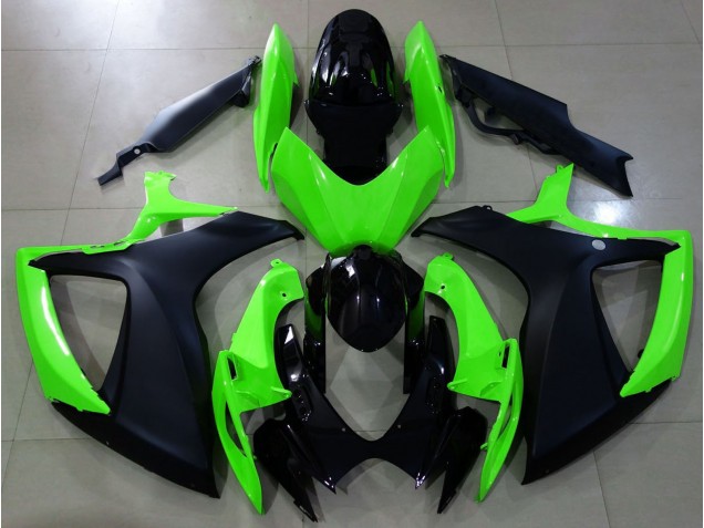 Matt Schwarz & Grün 2006-2007 Suzuki GSXR 600-750 Motorrad Verkleidung Matt Schwarz & Grün 2006-2007 Suzuki GSXR 600-750 Motorrad Verkleidung