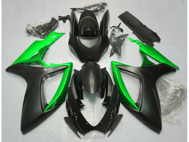 Matt Schwarz & Grün 2006-2007 Suzuki GSXR 600-750 Motorrad Verkleidung Matt Schwarz & Grün 2006-2007 Suzuki GSXR 600-750 Motorrad Verkleidung