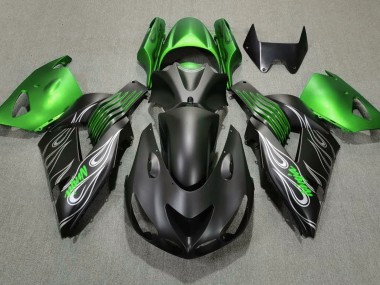 Matt Schwarz & Grün 2006-2011 Kawasaki ZX14R Motorrad Verkleidung