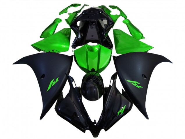 Matt Schwarz & Grün 2012-2014 Yamaha R1 Motorrad Verkleidung Matt Schwarz & Grün 2012-2014 Yamaha R1 Motorrad Verkleidung