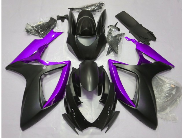 Matt Schwarz & Lila 2006-2007 Suzuki GSXR 600-750 Motorrad Verkleidung Matt Schwarz & Lila 2006-2007 Suzuki GSXR 600-750 Motorrad Verkleidung