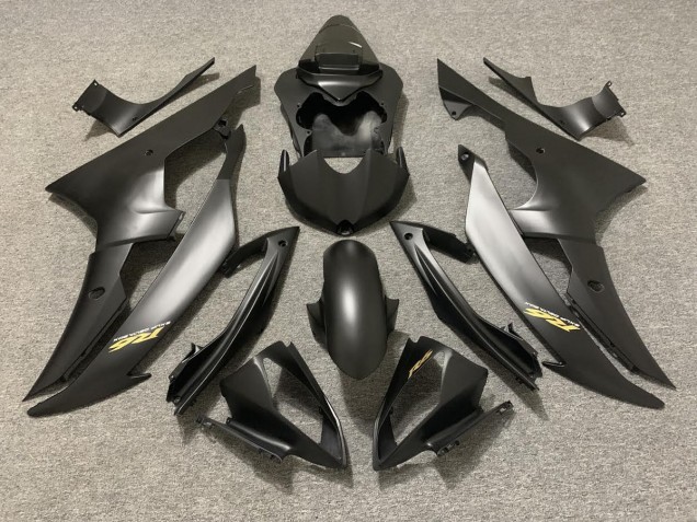 Matt Schwarz Mit Goldenem Logo 2008-2016 Yamaha R6 Motorrad Verkleidung Matt Schwarz Mit Goldenem Logo 2008-2016 Yamaha R6 Motorrad Verkleidung