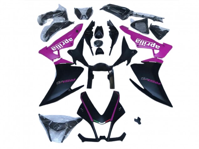 Matt Schwarz & Pink 2010-2015 Aprilia RSV4 1000 Motorrad Verkleidung Matt Schwarz & Pink 2010-2015 Aprilia RSV4 1000 Motorrad Verkleidung