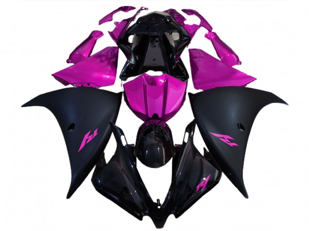 Matt Schwarz & Pink 2012-2014 Yamaha R1 Motorrad Verkleidung Matt Schwarz & Pink 2012-2014 Yamaha R1 Motorrad Verkleidung