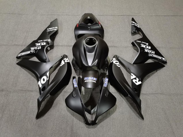 Matt Schwarz Repsol 2007-2008 Honda CBR600RR Motorrad Verkleidung Matt Schwarz Repsol 2007-2008 Honda CBR600RR Motorrad Verkleidung
