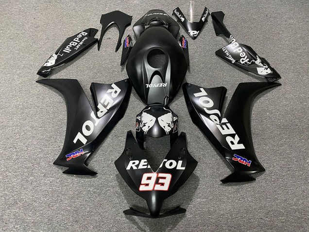 Matt Schwarz Repsol 2012-2016 Honda CBR1000RR Motorrad Verkleidung Matt Schwarz Repsol 2012-2016 Honda CBR1000RR Motorrad Verkleidung