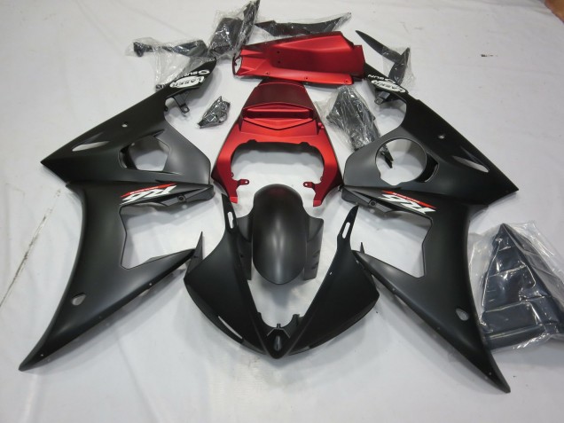 Matt Schwarz & Rot 2003-2004 Yamaha R6 Motorrad Verkleidung Matt Schwarz & Rot 2003-2004 Yamaha R6 Motorrad Verkleidung