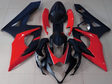 Matt Schwarz & Rot 2005-2006 Suzuki GSXR 1000 Motorrad Verkleidung