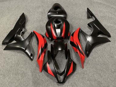 Matt Schwarz & Rot 2007-2008 Honda CBR600RR Motorrad Verkleidung