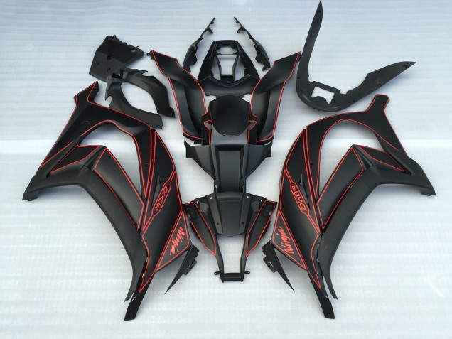 Matt Schwarz & Rot 2011-2015 Kawasaki ZX10R Motorrad Verkleidung Matt Schwarz & Rot 2011-2015 Kawasaki ZX10R Motorrad Verkleidung