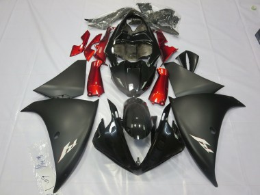 Matt Schwarz Rot 2012-2014 Yamaha R1 Motorrad Verkleidung