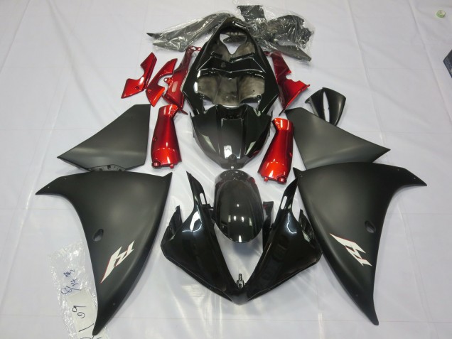 Matt Schwarz Rot 2012-2014 Yamaha R1 Motorrad Verkleidung Matt Schwarz Rot 2012-2014 Yamaha R1 Motorrad Verkleidung