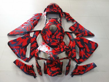 Matt Schwarz & Rot Tarnung 2003-2004 Honda CBR600RR Motorrad Verkleidung