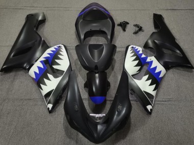 Matt Schwarzer & Blauer Hai 2005-2006 Kawasaki ZX6R Motorrad Verkleidung
