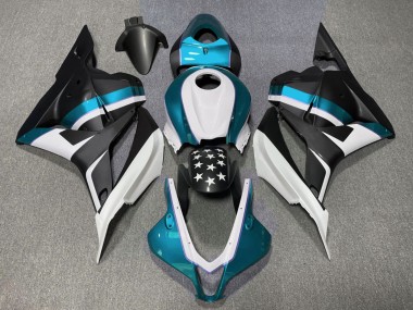 Matt Schwarzer & Hellblauer Stern 2009-2012 Honda CBR600RR Motorrad Verkleidung