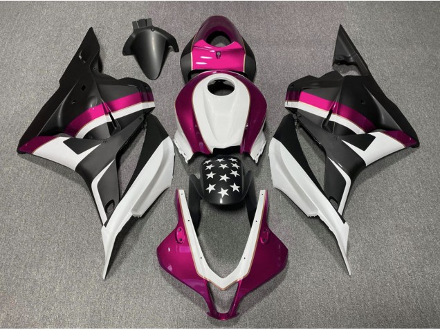 Matt Schwarzer & Rosa Stern 2009-2012 Honda CBR600RR Motorrad Verkleidung Matt Schwarzer & Rosa Stern 2009-2012 Honda CBR600RR Motorrad Verkleidung