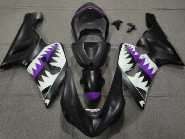 Matt Schwarzer & Violetter Hai 2005-2006 Kawasaki ZX6R Motorrad Verkleidung