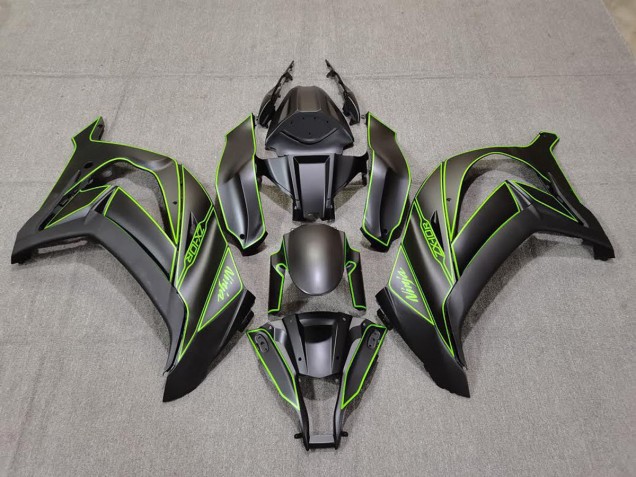 Matt Schwarzes & Grünes Futter 2011-2015 Kawasaki ZX10R Motorrad Verkleidung Matt Schwarzes & Grünes Futter 2011-2015 Kawasaki ZX10R Motorrad Verkleidung