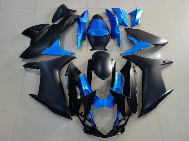 Matt Schwarzes & Leuchtendes Blau 2011-2024 Suzuki GSXR 600-750 Motorrad Verkleidung
