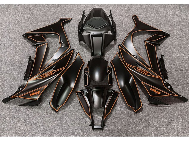 Matt Schwarzes & Orangefarbenes Futter 2011-2015 Kawasaki ZX10R Motorrad Verkleidung Matt Schwarzes & Orangefarbenes Futter 2011-2015 Kawasaki ZX10R Motorrad Verkleidung