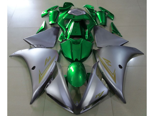 Matt Silber & Grün 2009-2011 Yamaha R1 Motorrad Verkleidung Matt Silber & Grün 2009-2011 Yamaha R1 Motorrad Verkleidung