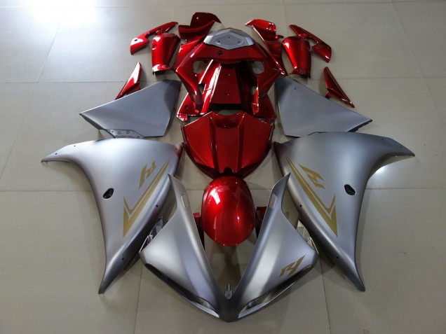 Matt Silber & Rot Glänzend 2009-2011 Yamaha R1 Motorrad Verkleidung Matt Silber & Rot Glänzend 2009-2011 Yamaha R1 Motorrad Verkleidung