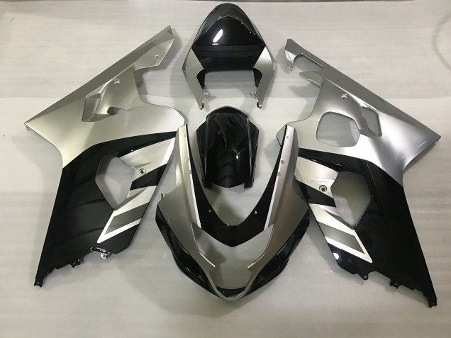 Matt Silber & Schwarz 2004-2005 Suzuki GSXR 600-750 Motorrad Verkleidung Matt Silber & Schwarz 2004-2005 Suzuki GSXR 600-750 Motorrad Verkleidung