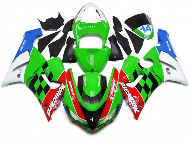 Mehrfarbig Kariert 2005-2006 Kawasaki ZX6R Motorrad Verkleidung