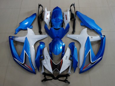 Metallic Blau & Weiß 2008-2010 Suzuki GSXR 600-750 Motorrad Verkleidung