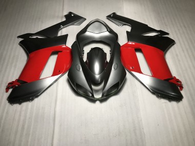Metallic Silber Mit Rot 2007-2008 Kawasaki ZX6R Motorrad Verkleidung