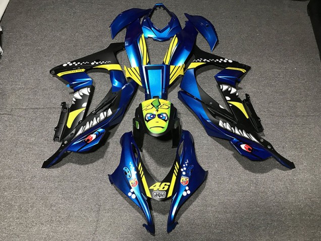 Metallisch Blauer Hai 2016-2019 Kawasaki ZX10R Motorrad Verkleidung Metallisch Blauer Hai 2016-2019 Kawasaki ZX10R Motorrad Verkleidung