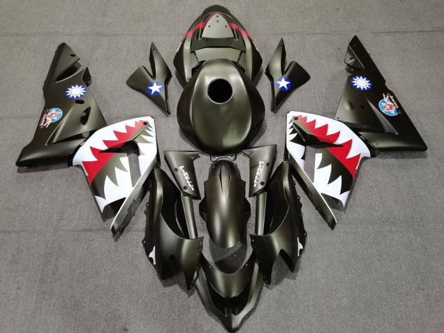 Militärgrüner Hai 2004-2005 Kawasaki ZX10R Motorrad Verkleidung Militärgrüner Hai 2004-2005 Kawasaki ZX10R Motorrad Verkleidung