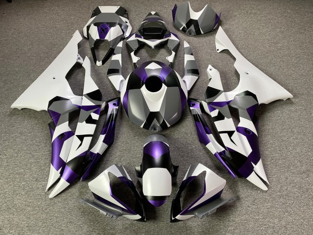 Mystischer Lila Schnee Tarnung 2008-2016 Yamaha R6 Motorrad Verkleidung