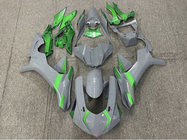Nardo Grau & Grüne Akzente 2015-2019 Yamaha R1 Motorrad Verkleidung Nardo Grau & Grüne Akzente 2015-2019 Yamaha R1 Motorrad Verkleidung